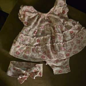 Floral Baby Dress with Headband